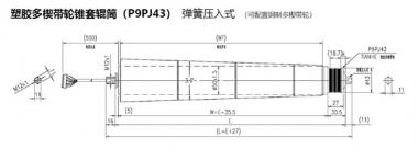 電動輥筒 塑膠多楔帶輪錐套輥筒（P9PJ43） 彈簧壓入式 （可